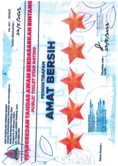 5-Star Toilet Rating MBPJ